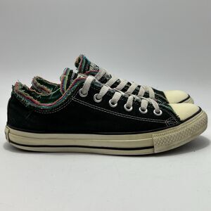 Converse All Star Low Black Rainbow Stitch Edge Unisex  Wo’s 8 Men 6 Grunge